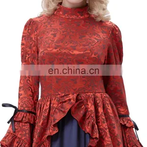 Belle Poque Retro Vintage Steampunk Victorian Edwardian Downton Abbey Long Maxi Dress BP000365-1 thumbnail-6