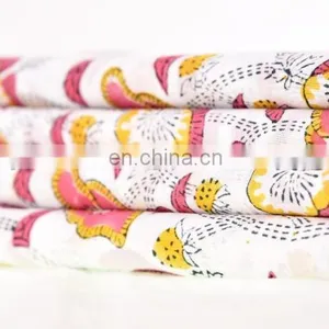 Indian Latest Hand Block Cotton Fabric Crafting Dressmaking Sewing Fabric By Meter thumbnail-1