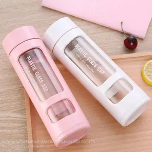 Glass Water Bottle Single Wall With Sleeve 500ml Hot Sale thumbnail-2