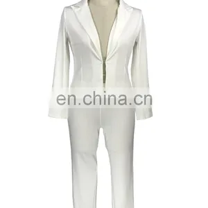 Hot Selling Long Sleeves Two Piece Office Lady Sexy Blazer Business Suit Sets thumbnail-5