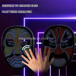 APP Full-Color LED Face-Changing Glowing Mask Christmas Party Dance Bar Nightclub Atmosphere Props Party Effect thumbnail-5