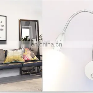 Cheap Price Bathroom Mirror Lamp With Flexible Hose Mini Led Reading Lamp for Bedroom OEM Gooseneck Led Headboard Wall Lamp thumbnail-2