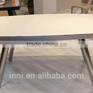 MODERN EXTENSION GLASS RECT. DINING TABLE (6245) thumbnail-1