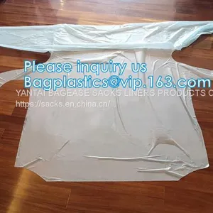 Disposable CPE Plastic Gown/Plastic Coat Elastic Cuff/Thumb Cuff,disposable Hospital CPE Isolation Gown /protection Gown thumbnail-2