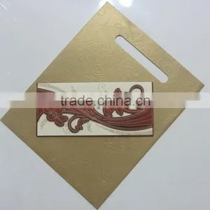2016 Party Supply Luxury Chocolate Wooden Wedding Card Invitation thumbnail-1