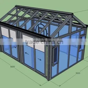 Hot Product Top Quality Foshan Wanjia Custom Color Sunrooms / Glass Houses thumbnail-3