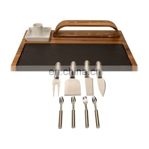 Wholesale High Quality Restaurant Rectangle Bamboo Cheese Cutting Board And Knife Set thumbnail-3