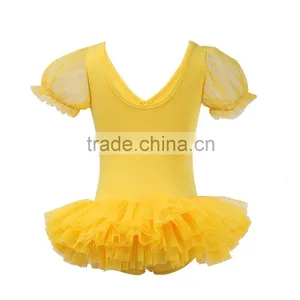 Wholesale Puffy Sleeves Leotard With Short Ballet Performance Tutus For Kids thumbnail-3