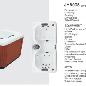 OEM Factory Price Hydro Massage Therapy 2 Person Whirlpool Bathtub Sanatorium Spa Tub thumbnail-6