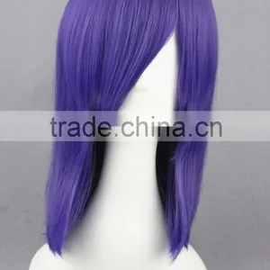 High Quality 45cm Short Straight Touhou Project Wig Kumoi Ichirin Light Purple Wig Synthetic Anime Wig Cosplay Hair Wigs thumbnail-3