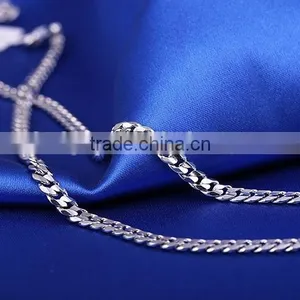 2015 Wholesale Fashion Jewelry Rhodium Plated Curb Chain Necklace thumbnail-5