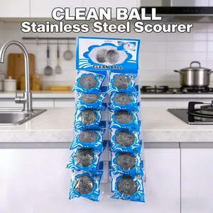 Factory Direct 12pcs Pack Stainless Steel Scourer Heavy Duty Steel Wool Scrubber High Quality thumbnail-1
