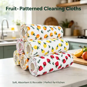 Premium Microfiber Cleaning Cloth Gold Supplier Custom Logo Kitchen Towels Dish Cloths Wholesale Cleaning Cloth thumbnail-2