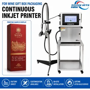 Liquor Gift Box Small Character CIJ Inkjet Printer for Wine Baijiu Carton Packaging and Production Line Coding thumbnail-1