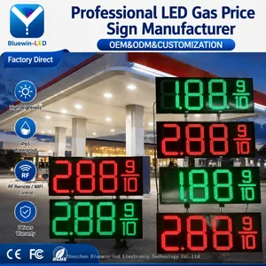 Outdoor IP65 Waterproof LED Fuel Price Sign 7 Segment Digital Display High Visibility Remote Control Built -In CMS thumbnail-1
