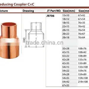 J9010 1/2'' Factory Price Copper Coupling Reducer With UPC,NSF Certificate for Plumbing thumbnail-3