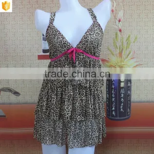 Leopard Printed Mesh Lingerie thumbnail-1