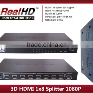 2016 Best Selling 1x8 V1.4 Mini HDMI Splitter With HDCP Key thumbnail-1