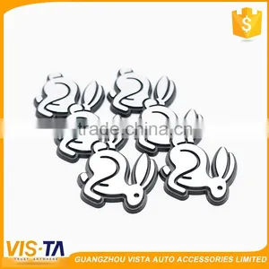 Fashion Various Color Multifunctional Three Rabbit Badges Car Decoration Safety Waning Car Sign thumbnail-2