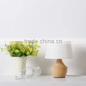 OEM Wholesale Wooden Lamp Modern Fabric Shade Desk Lamp Led Light LED Wood Table Light JK-879-22 LED Wood Table Lamp thumbnail-2