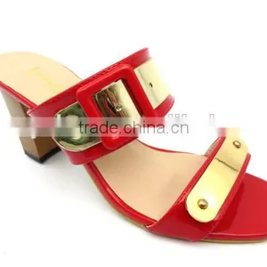 New Summer Middle Heel Lady Sandals Women Heel Slipper thumbnail-2