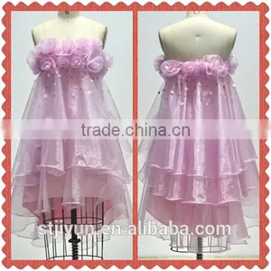 Chaozhou Wholesale Pink Organza Homecoming Cocktail Evening Dress thumbnail-1