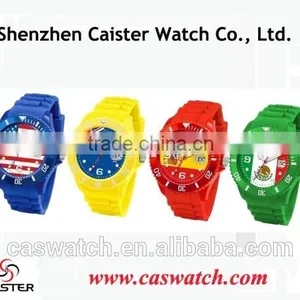 Cheap Timepieces Candy Color Jelly Watch, World Cup National Flag Face Silicone Watch, Free Samples thumbnail-2