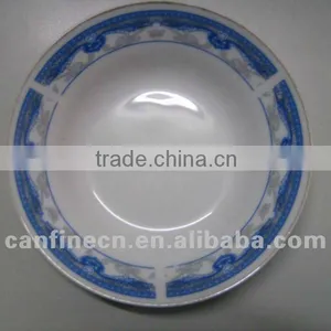 Cheap White Ceramic Dinner Plate With Flower Design / Round Ceramic Porcelain Flat Plate thumbnail-2