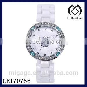 Fashion High Quality OEM ODM Sapphire Crystal Watches Rhinestone Bezel*beautiful Sapphire Crystal Ceramic Watches thumbnail-1