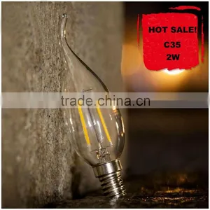 HOT!!! Led Lights C35 Led Filament Candle Bulbs 1W 2W 3W 4W 6W Chandelier C35 Led Glass Bulbs Lights E12 E14 E26 E27 B22 2700K thumbnail-1