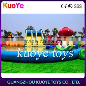 Water Park Paradise Bounce Slides for Sale, Inflatable Water Park Big Pool, Inflatable Jurassic Park Dinosaur Water Park thumbnail-1