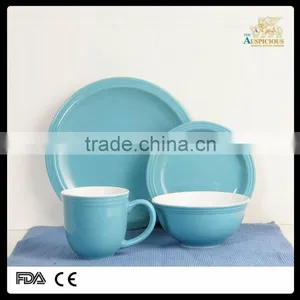 Wholesale 16pcs Color Glazed Stoneware Dinner Set thumbnail-2