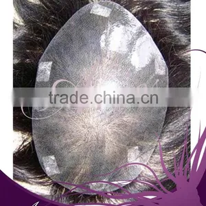 Wholesale Best Quality India Remy Human Natural Hair Super Thin Skin Men's Toupee thumbnail-3
