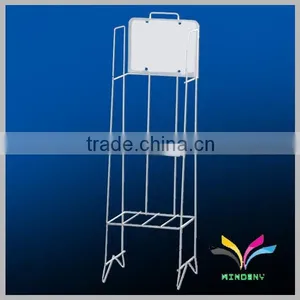 Factory Directly Cheap Custom Metal 2 Tiers Floor Stand Newspaper Display Rack thumbnail-1