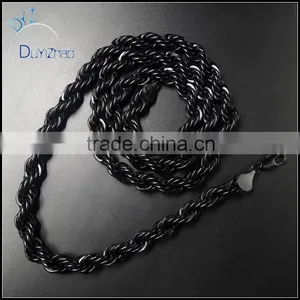 Latest Hip Hop Black Rope Chains, Hip Hop Rope Matel Chain Necklace thumbnail-2