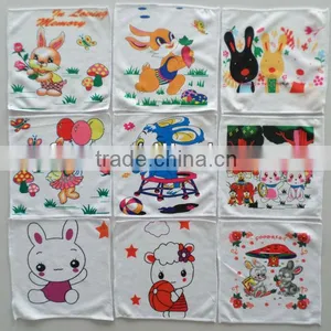 100% Polyester Microfiber Warp Knitting Knitted Thermal Transfer Printed Square Wash Cloth With Cartoon Design 10 thumbnail-1