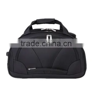 Fashion Black Polyester Rolling Duffel Bag With Trolley Super Light thumbnail-1