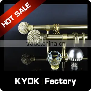 KYOK 2016 New Double Curtain Rods & Double Curtain Rods Accessories , Metal Curved Curtain Rods Wholesale thumbnail-1