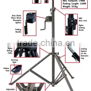 DJ Black Lighting Stand 3m Aluminum Light Stand Tripod Speaker Stand Light With T-Bar thumbnail-1