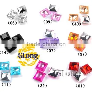 8*8mm Square Shaped Acrylic Point Back Mix Color Rhinestone&Crystal For Stylish Bags Garment Shoes #GY013-8P(Mix-s) thumbnail-1