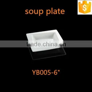 Unique Design 6" Soup Plates Square Shape Ceramic Bone China Soup Plates thumbnail-1