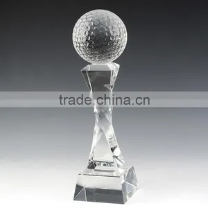 Oem Ball Award Wholesale Engrave With Clear Base K9 Engraving Blank Figurine Crystal Golf Trophy thumbnail-1