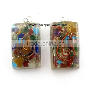 Chakra Orgone Square Rectangle Pendants thumbnail-1