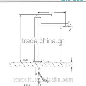 Deck Mounted Single Handle Brass Water Tap With 174mm Spout 35 1104 thumbnail-2