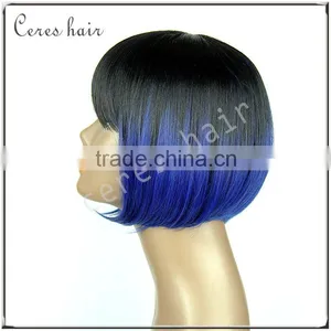 1B/Blue Mixed Ombre Color 100% Futura Wig Short Bob Hairstyle Wig at Cheap Price thumbnail-5