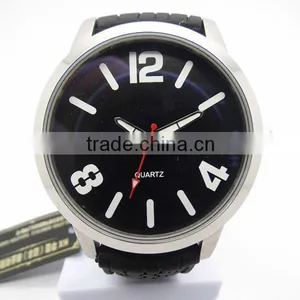 2013 Best Selling Fashion Quartz Brands Japan Movt Black Watch With White Numbers thumbnail-1