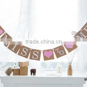 New Handmade Brown FROM MISS TO MRS Wedding Bunting Banner Photo Booth Props thumbnail-2