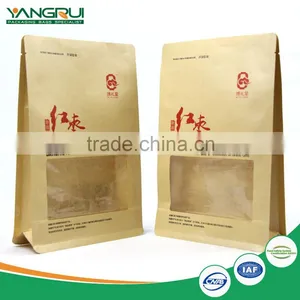 Kraft Paper Stand up Pouches Square Bottom Bag With Window thumbnail-1