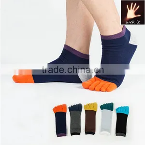 Wholesale Full Cotton Colorful 5 Toe Socks Fashion Design Socks thumbnail-2