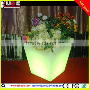 LED Light Flower Pot Modern Indoor Low Square Planter Pot With LED Light thumbnail-6
